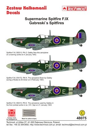 Techmod 48075 - Supermarine Spitfire F.IX (Gabreski&amp;#39;s Spitfires) (1/48) – image 2