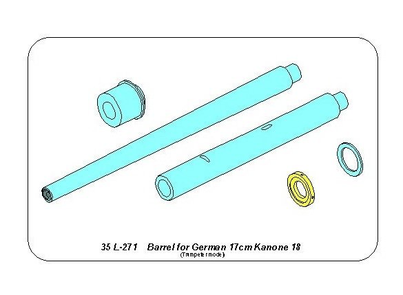 Aber 35L-271 Barrel for German 17cm Kanone 18 1/35 gun – image 2