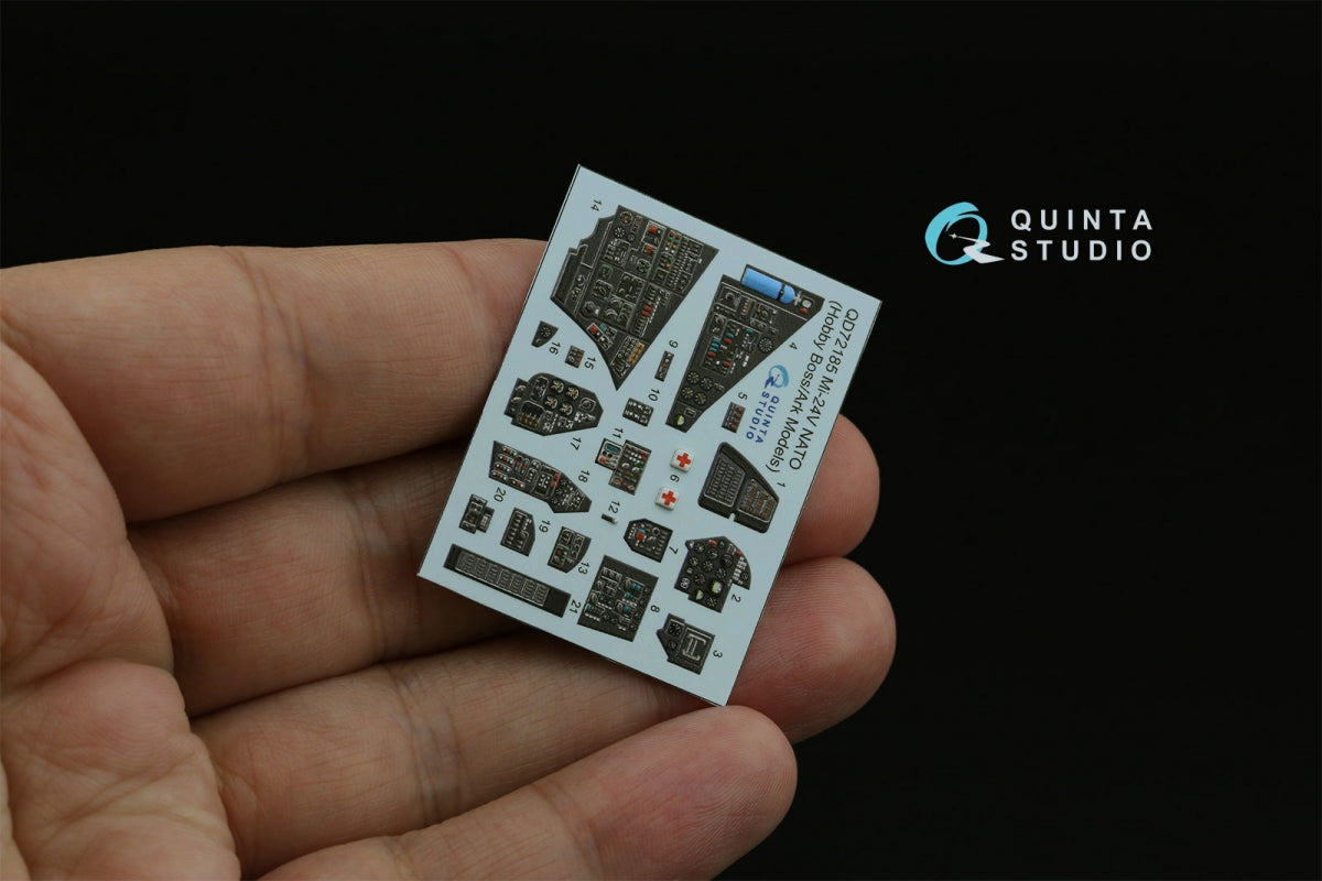 Quinta Studio QD+72185 Mi-24V NATO 3D-Printed &amp;amp; colored Interior on decal paper (Hobby Boss/ARK Models) (with 3D-printed resin parts) 1/72 – obrázek 4