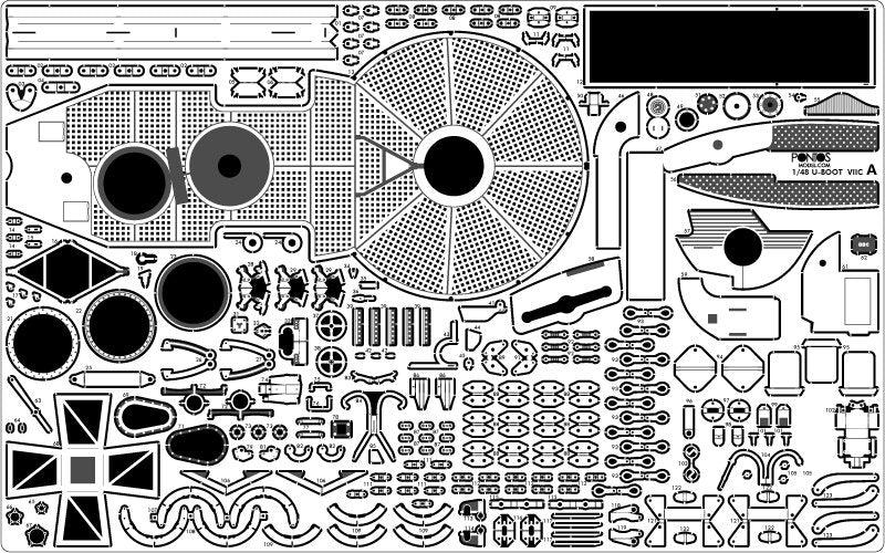 Pontos 48001F1 U-Boot Type VII C Detail up set 1/48 – Bild 6