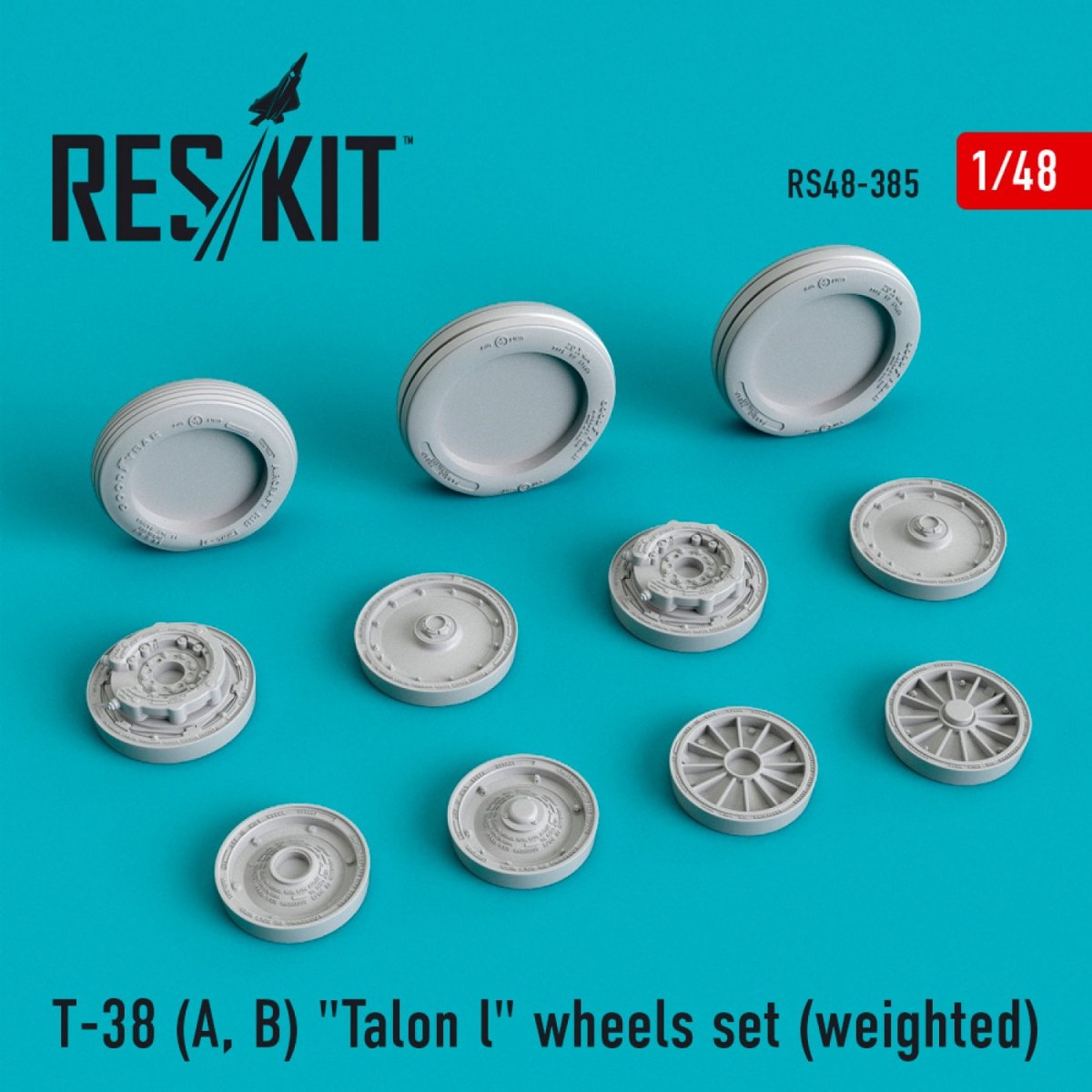 RESKIT RS48-0385 T-38 (A, B) "TALON L" WHEELS SET (WEIGHTED) 1/48