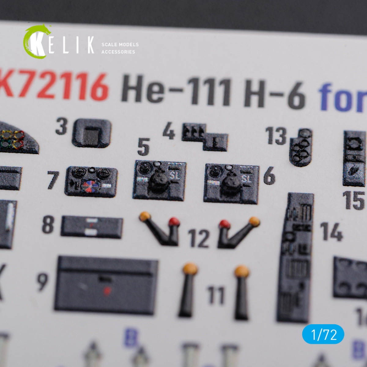KELIK K72116 He-111 H6 interior 3D decals for Airfix kit 1/72 – zdjęcie 5