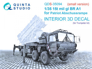 Quinta Studio QDS-35094 15t mil gl BR A1 for Patriot Abschussrampe 3D-Printed &amp;amp; colored Interior on decal paper (Trumpeter) (Small version) 1/35