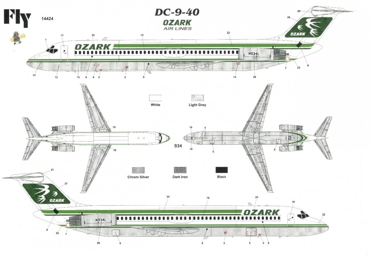 Fly 14424 DC 9-40 OZARK 1/144