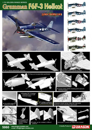 Dragon 5060 Grumman F6F-3 Hellcat (Golden Wings Series) 1/72 – image 2