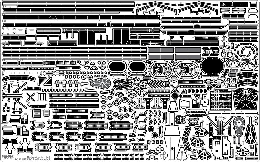 Pontos 37017F1 USS CA-35 Indianapolis 1945 Detail Up Set ADVANCED 1/350 – image 9
