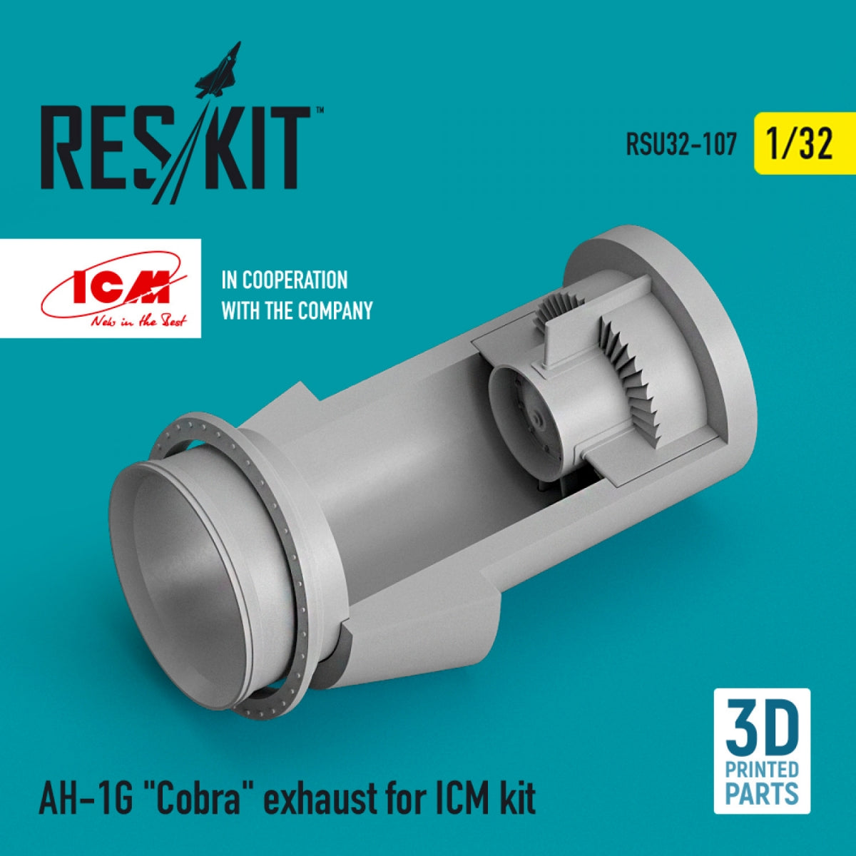 RESKIT RSU32-0107 AH-1G &amp;quot;COBRA&amp;quot; EXHAUST FOR ICM KIT 1/32 – Bild 2