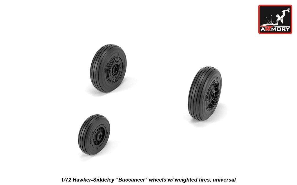 Armory Models AW72411 Hawker-Siddeley Buccaneer wheels w/ weighted tires 1/72 – image 3