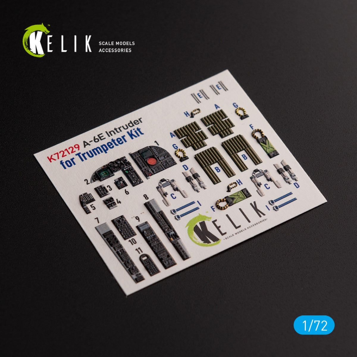 KELIK K72129 A-6E Intruder - interior 3D decals for Trumpeter kit 1/72