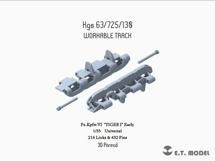 ET Model P35-004 WWII German TIGER I Early Workable Track (3D Printed) 1/35