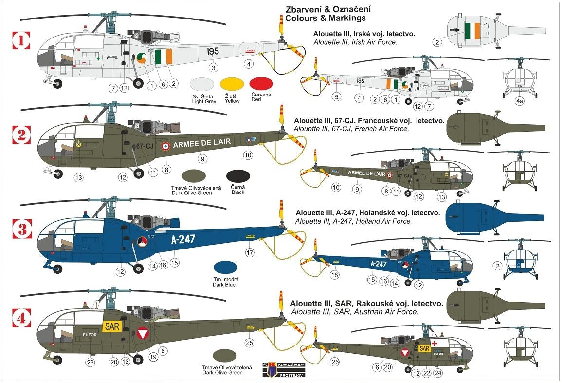 Kovozavody Prostejov KPM0278 Alouette III &amp;quot;Au-dessus de l&amp;#39;Europe&amp;quot; 1/72 – image 2