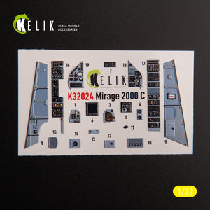 KELIK K32024 Mirage 2000C - interior 3D decals for Kitty Hawk/Zimi models kit 1/32 – image 2