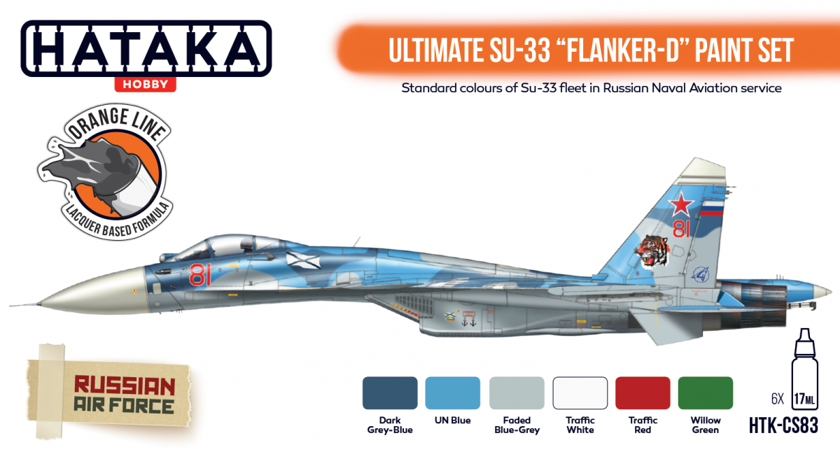 Hataka HTK-CS83 Ultimate Su-33 Flanker-D paint set 6x17ml – Bild 2