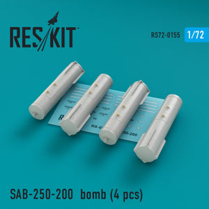 RESKIT RS72-0155 SAB-250-200 BOMBS (4PCS) 1/72