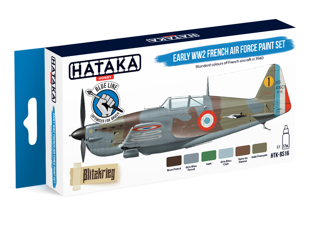 Hataka HTK-BS16 BLUE LINE – Early WW2 French Air Force paint set 6x17ml