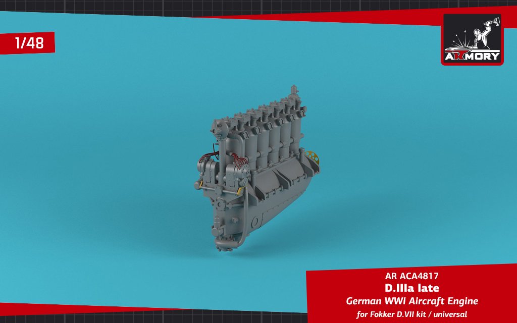 Armory Models ACA4817 German WWI Aircraft Engine mod. D.IIIa 1/48 – Bild 4
