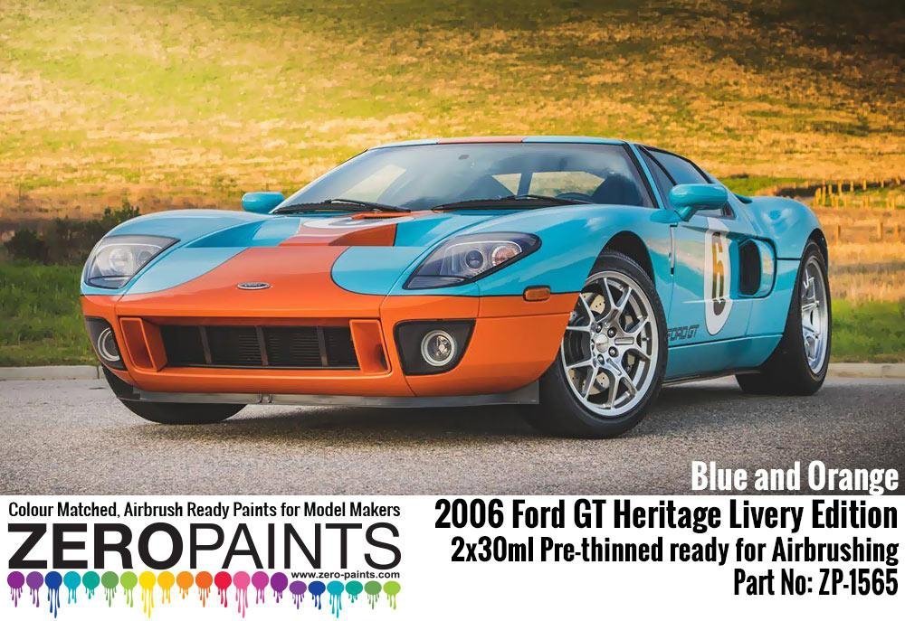 Zero Paints ZP-1565 2006 Ford GT Heritage Livery Edition Blue and Orange Paint Set 2x30ml – image 2