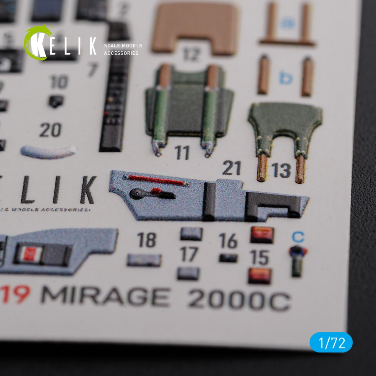 KELIK K72119 Mirage 2000C interior 3D decals forModelSvit kit 1/72 – Bild 3