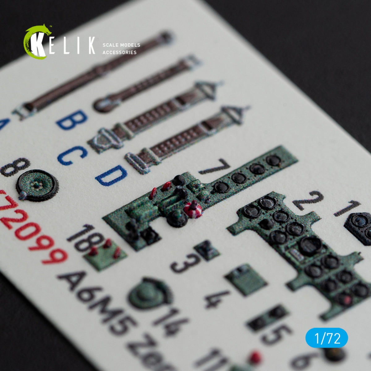KELIK K72099 A6M5 Zero - interior 3D decals for Tamiya kit 1/72 – Bild 5