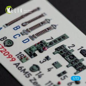 KELIK K72099 A6M5 Zero - interior 3D decals for Tamiya kit 1/72 – Bild 5