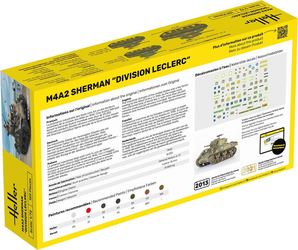 Heller 79894 M4A2 Sherman Division Leclerc deco.FR 1/72 – immagine 3