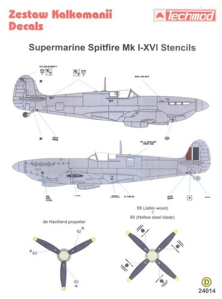 Techmod 24014 Spitfire Stencils 1/24 – image 2