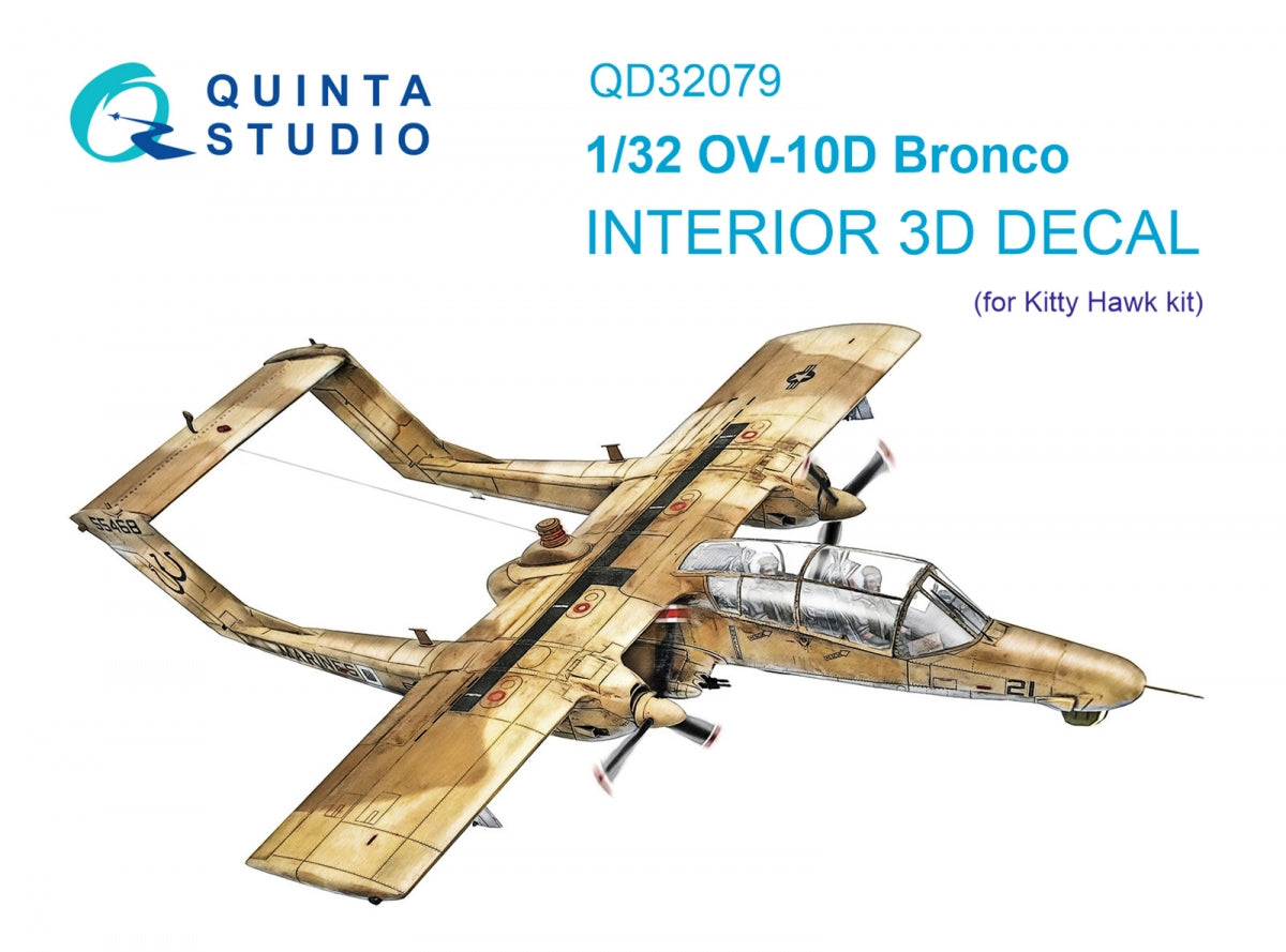 Quinta Studio QD32079 OV-10D 3D-Printed &amp;amp; colored Interior on decal paper (KittyHawk) 1/32