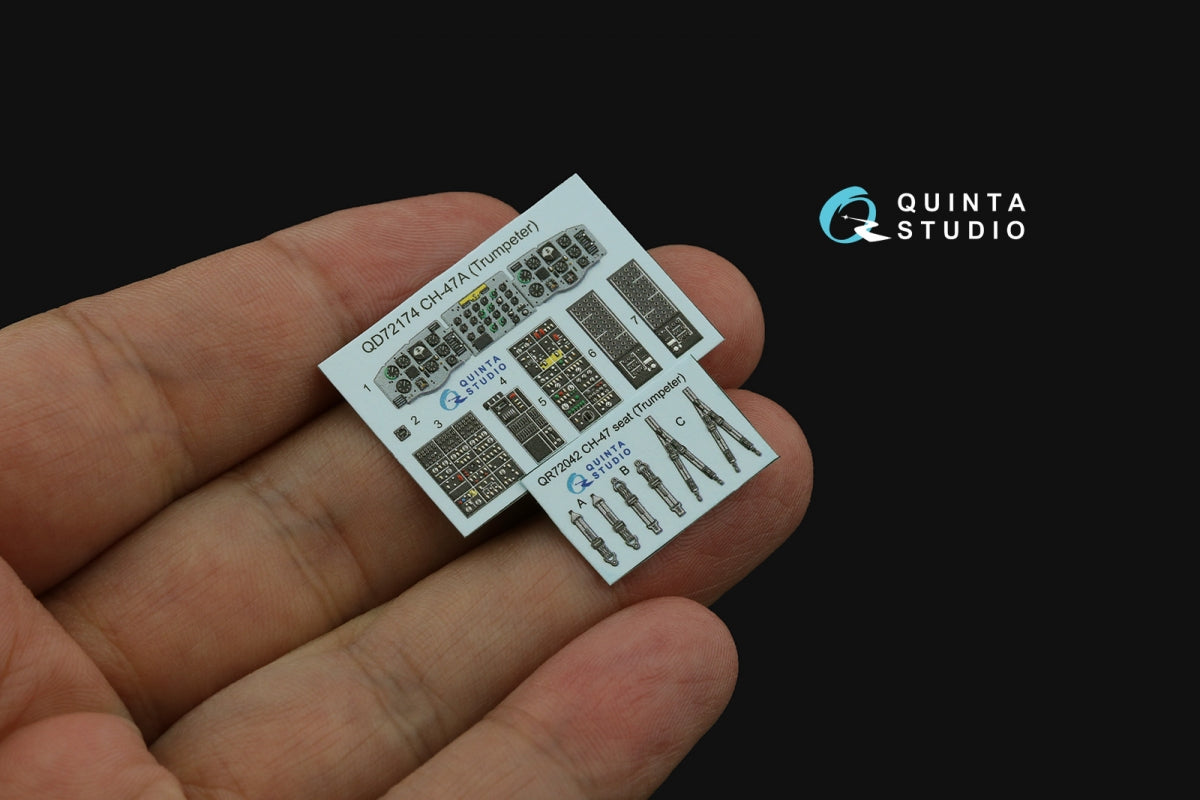 Quinta Studio QD72174 CH-47A 3D-Printed colored Interior on decal paper (Trumpeter) 1/72 – obrázek 4