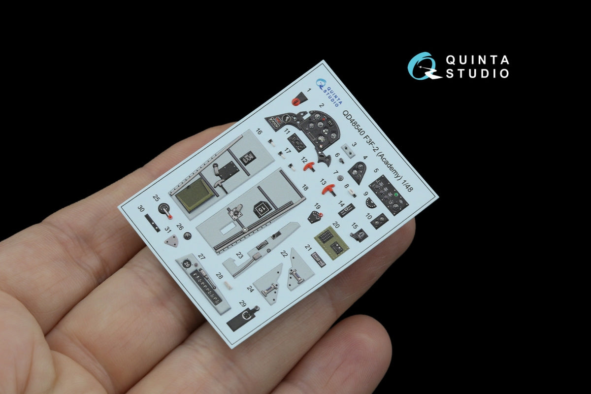 Quinta Studio QD48540 F3F-2 3D-Printed &amp;amp; colored Interior on decal paper (Academy/Accurate Miniatures) 1/48 – obrázek 2