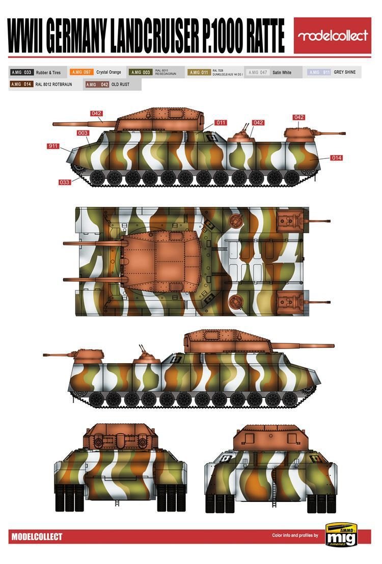 Modelcollect UA72088 WWII German Landcruiser P.1000 ratte 1/72 – image 3