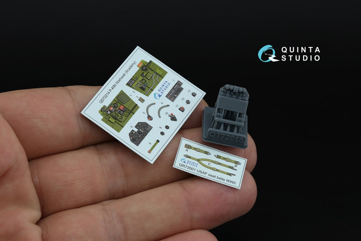 Quinta Studio QD+72212 P-40M Warhawk 3D-Printed &amp;amp; colored Interior on decal paper (Academy) (with 3D-printed resin parts) 1/72 – image 2