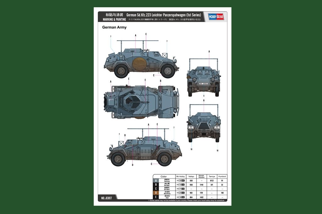 Hobby Boss 83817 German Sd.Kfz.223 Leichter Panzerspahwagen (1st Series) (1/35) – Bild 5