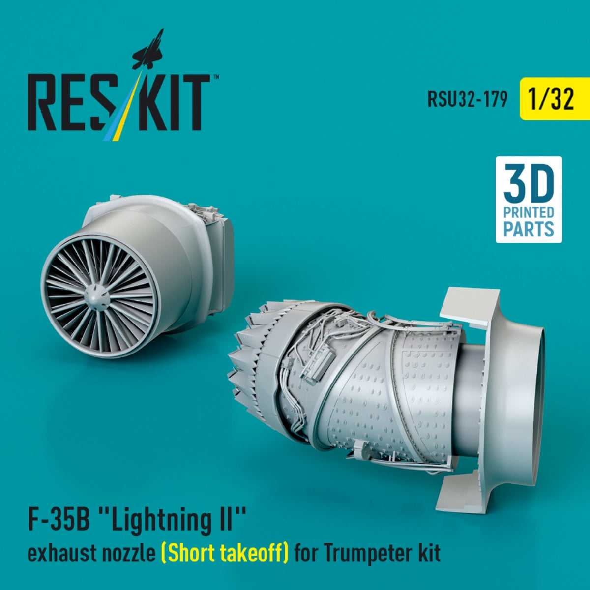 RESKIT RSU32-0179 F-35B &amp;quot;Lightning II&amp;quot; exhaust nozzle (Short takeoff) for Trumpeter kit (3D printed) 1/32 – obrázek 2