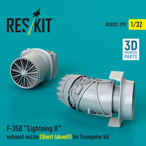 RESKIT RSU32-0179 F-35B &amp;quot;Lightning II&amp;quot; exhaust nozzle (Short takeoff) for Trumpeter kit (3D printed) 1/32 – obrázek 2