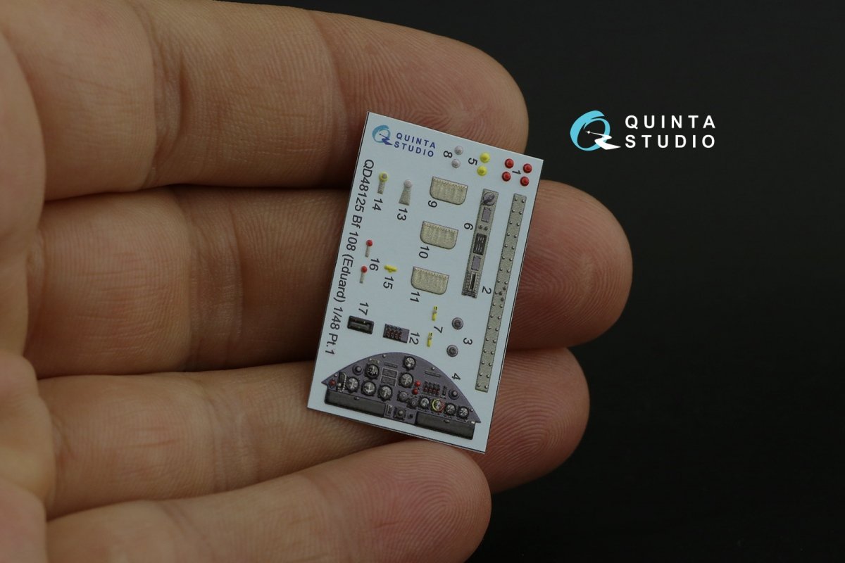 Quinta Studio QD48125 Bf108 3D-Printed &amp;amp; colored Interior on decal paper (Eduard) 1/48 – Bild 10