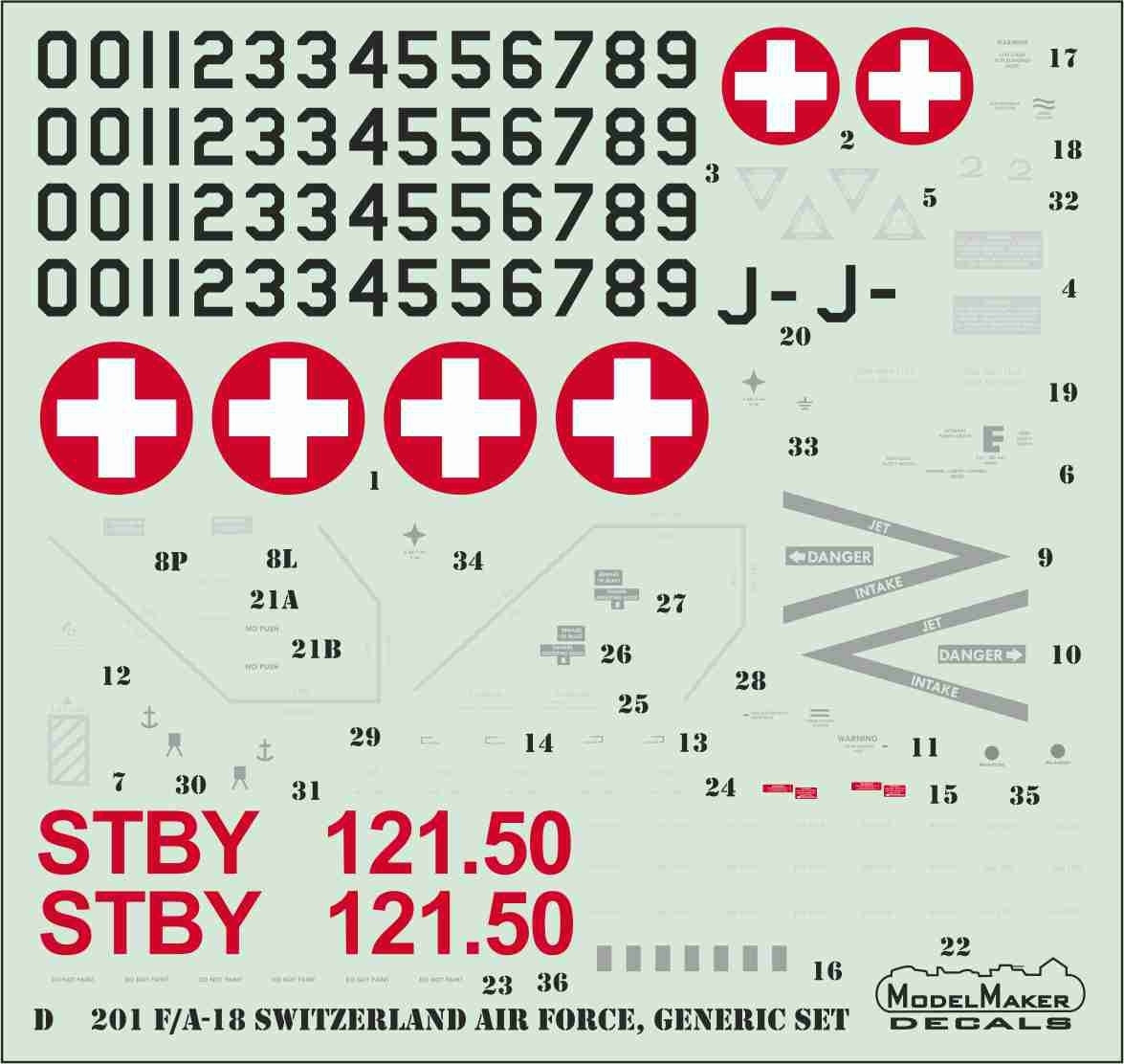 ModelMaker Decals MD48207 F/A-18 Switzerland Panthers special scheme - masks set 1/48 – image 2