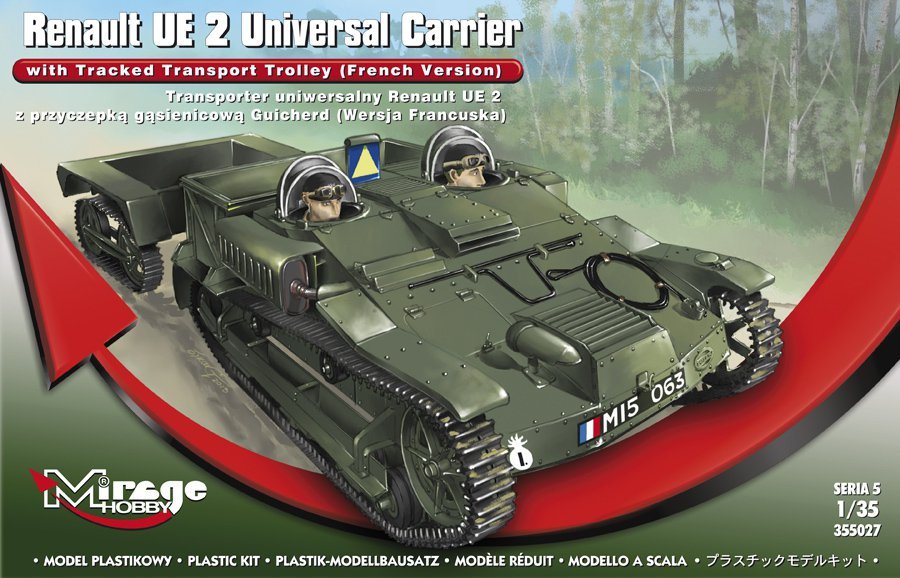 Mirage Hobby 355027 Renault UE 2 Universal Transporter with Guicherd Tracked Trailer - French Version 1/35