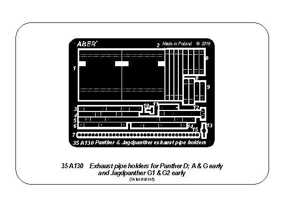Aber 35A130 Exhaust holders for Panther D; A &amp;amp; G early, Jagdpanther G1 &amp;amp; G2 early