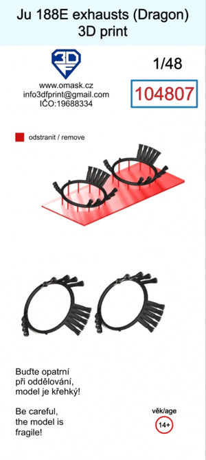 Omask 104807 Ju 188E exhaust (Dragon) 3D print 1/48 – Bild 2