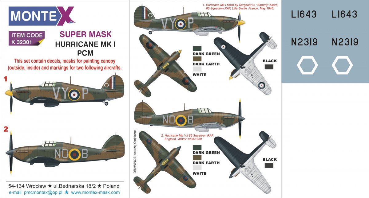 Montex K32301 HURRICANE AND EARLY 1/32