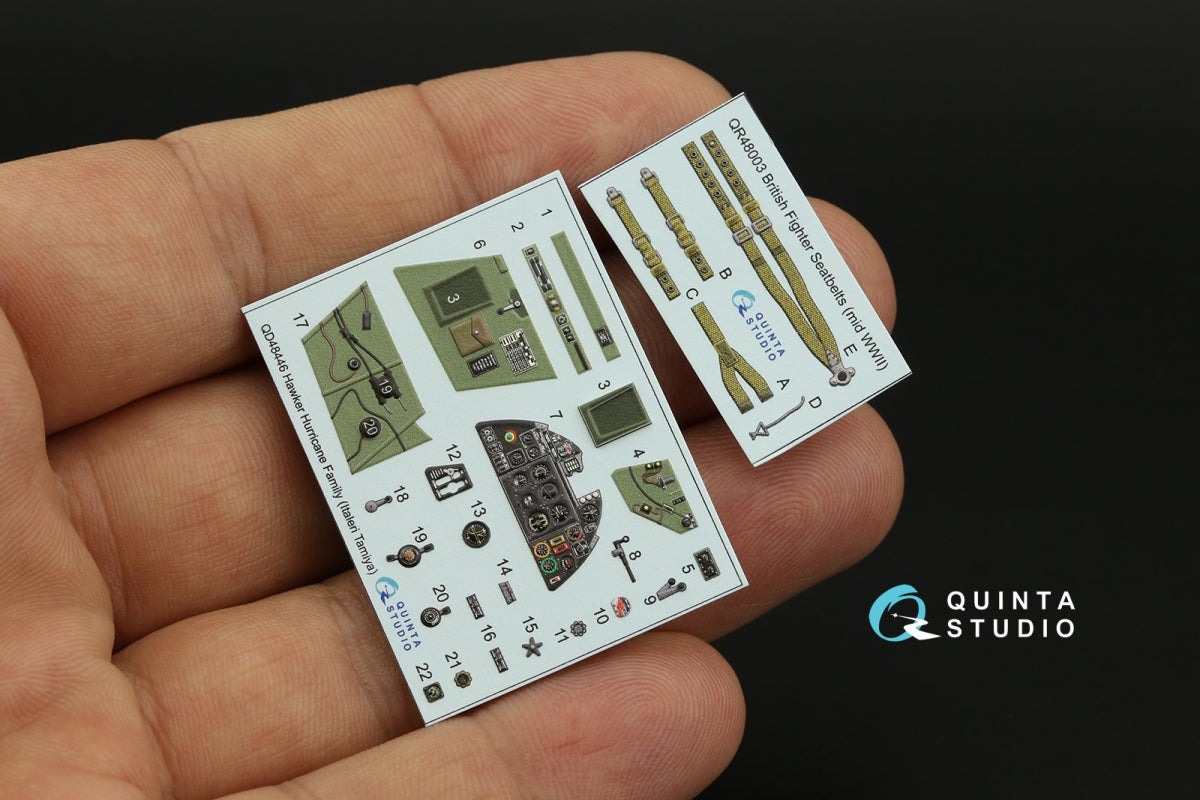 Quinta Studio QD48446 Hurricane family 3D-Printed colored Interior on decal paper (Italeri/Tamiya) 1/48 – obrázek 2