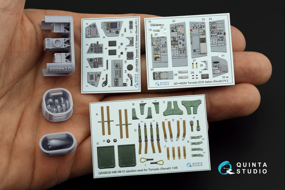 Quinta Studio QD+48264 Tornado ECR Italian 3D-Printed &amp;amp; colored Interior on decal paper (Revell) (with 3D-printed resin parts) 1/48 – Bild 8