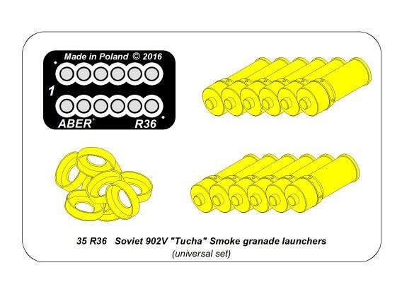 Aber R-36 Smoke Grenade Launchers 902V &amp;quot;Tucha&amp;quot; / Smoke Discharges for Russian Tanks 1/35 – Bild 13