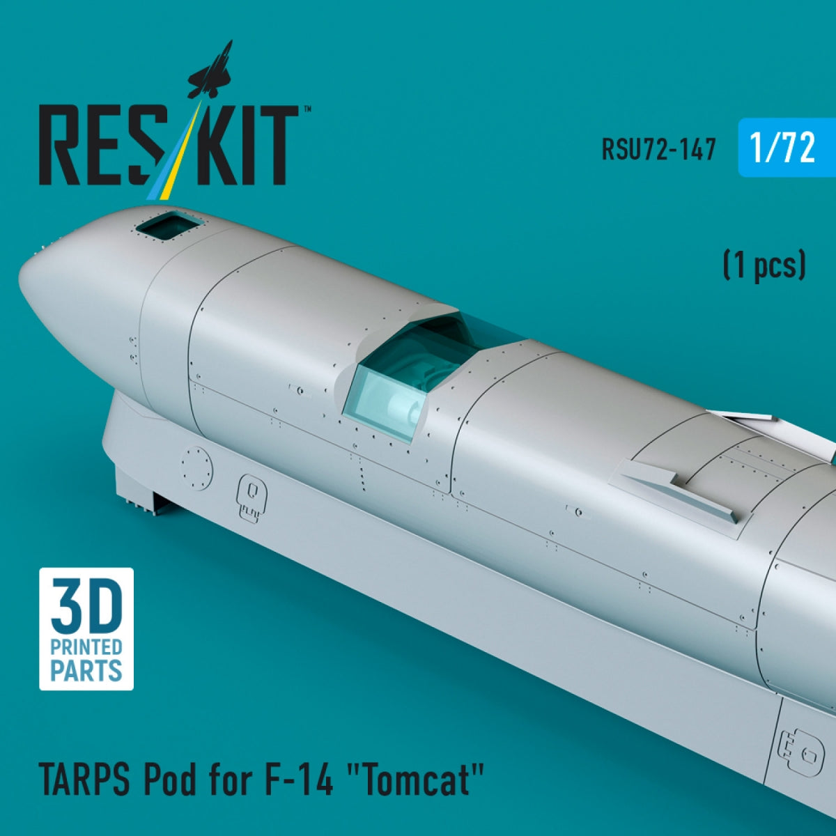 RESKIT RSU72-0147 TARPS pod for F-14 &amp;quot;Tomcat&amp;quot; (1 pcs) (3D Printed) 1/72 – obrázek 2