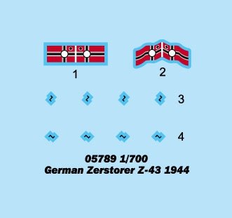 Trumpeter 05789 German Zerstorer Z-43 1944 1/700 – image 2
