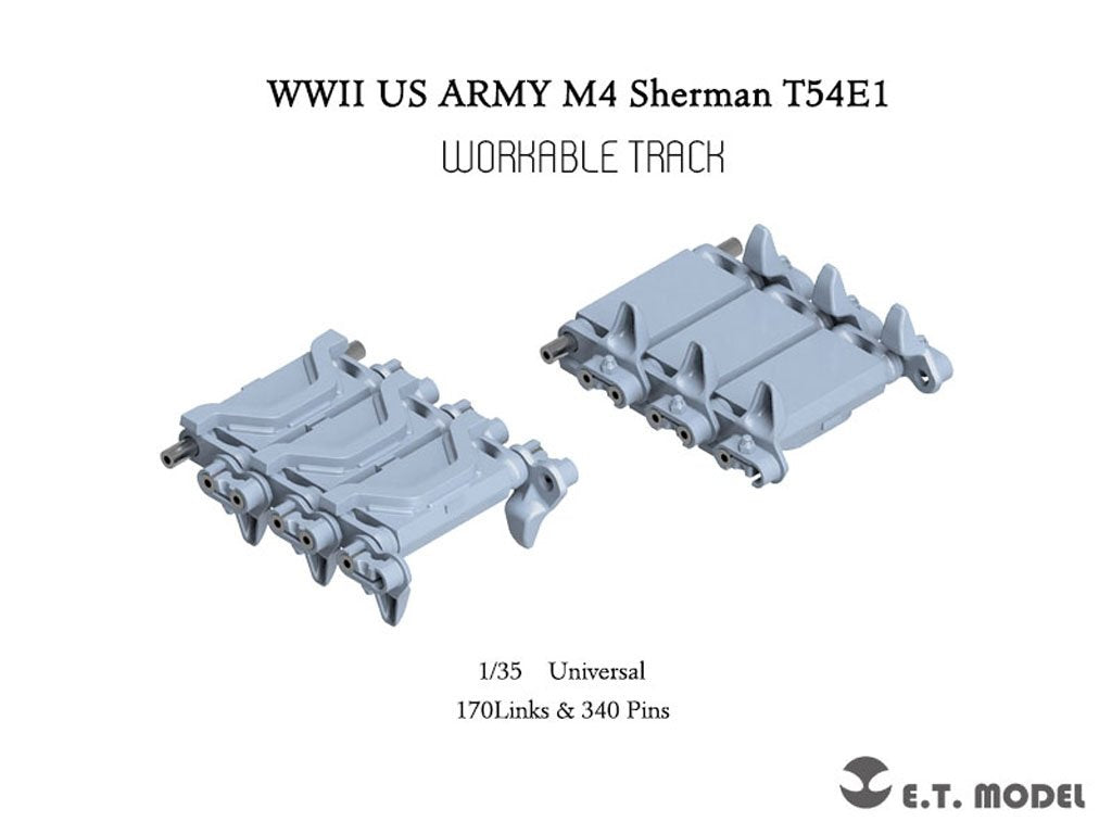 ET Model P35-086 WWII US ARMY M4 Sherman T54E1 Workable Track (3D Printed) 1/35