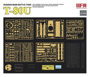 Rye Field Model 5105 Russian Main Battle Tank T-80U 1/35 – obrázek 7