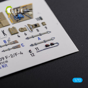 KELIK K72122 BF109-F2/F4 reconnaissance interior 3D decals for Fine Molds kit 1/72 – obrázek 6