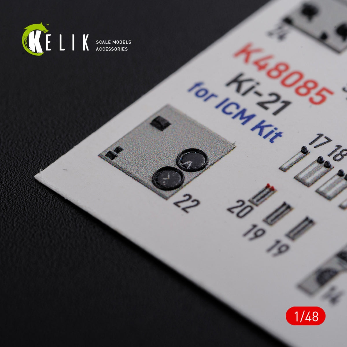 Décalcomanies 3D intérieures KELIK K48085 KI-21 pour maquette ICM au 1/48 – image 9