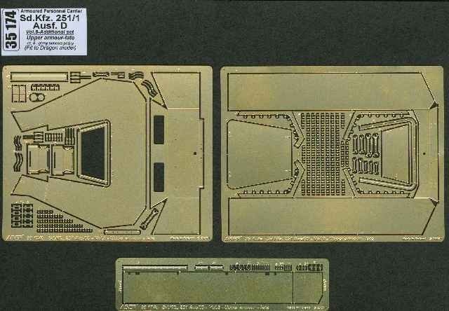 Aber 35174 Sd.Kfz. 251/1 Ausf.D. part 8 upper rear armor (DRA) (1/35)